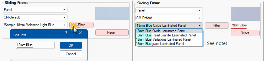 Click to view Filter for Sliding Frame using both CM-Default and the CM-RobeDoors materials