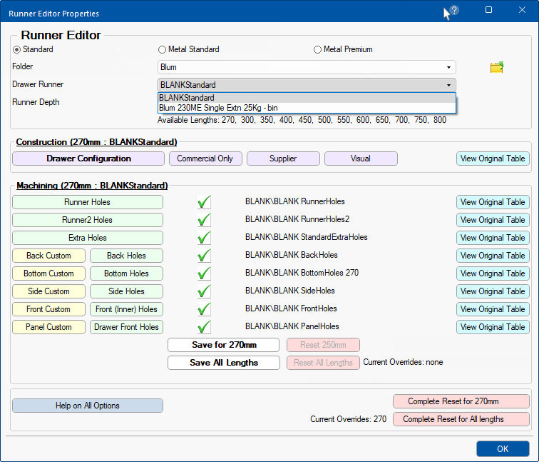 Drawer Runner Editor