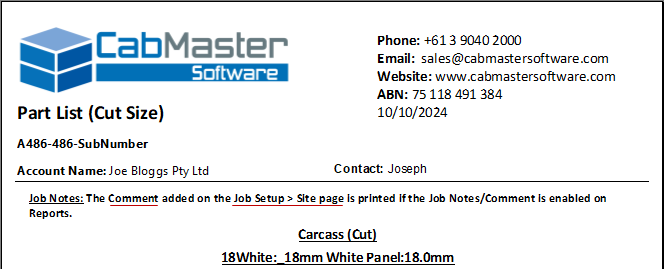 Click to view Job Setup > Site page comment option