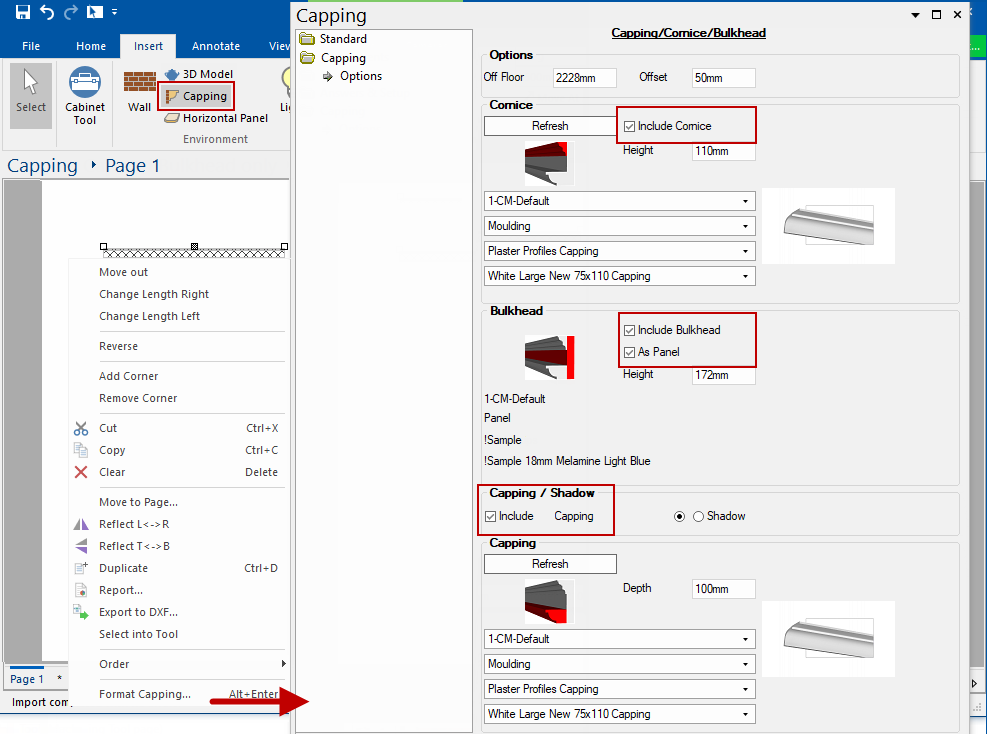 Pricing Capping, Bulkhead and Cornice