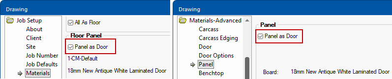 Panel as Door is turned on - see Method 3 below  -  Click to Expand