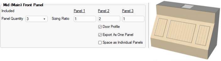 Style 4 with 3 panels on the central front panel  -  Click to Expand