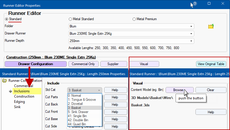 Click to view example of application of image to a Floor Drawer 