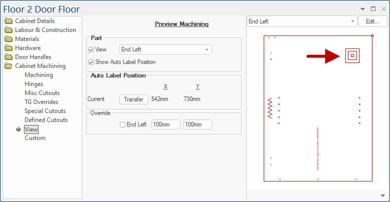 Click to view Position Offset distance from part edge