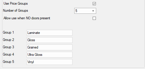 Pricing > Price Groups page  -  Click to view Groups applied to cabinet