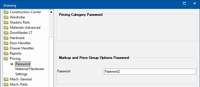 Click to view the Drawing Properties after the Password in entered