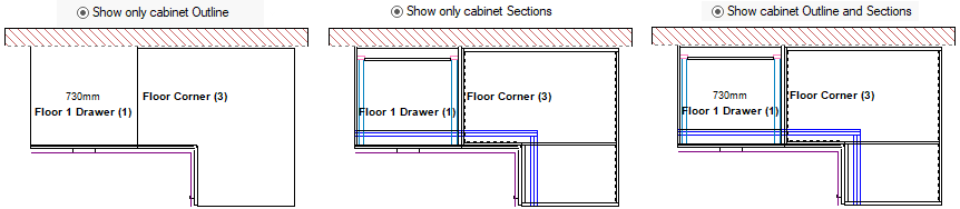 Click to view Colour page and the Cabinet Details > Label page which allows you to offset cabinet labels.