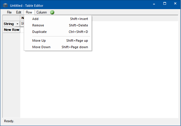 Table Row Editor Table QLT Editor