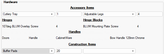 Use drop list to select Construction Item/s -  Click to Expand 