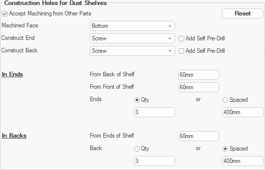 Area Drawers > Dust Panels page  -  Click to view