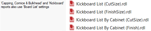 Click to view Kickboard Part LIst (CutSize)