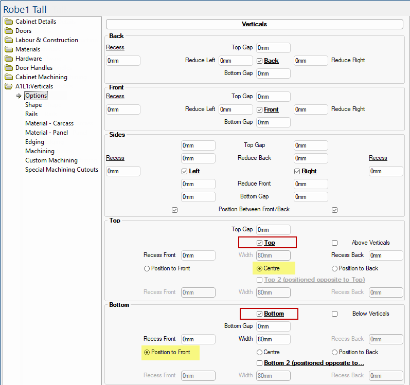 Click to compare with previous Verticals > Options page